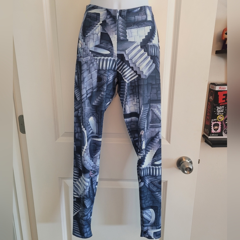 Labyrinth Jim Henson Maze Blackmilk Clothing Leggings, Size Medium